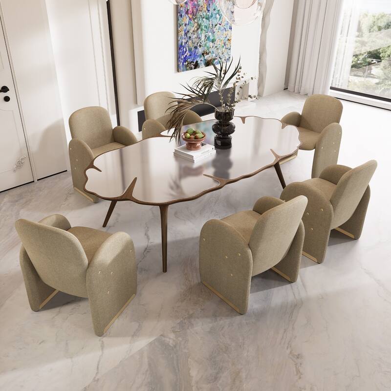 20"x19.7" Oversized Modern Dining Chair Fbaric Upholstered Dining Room Chairs