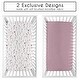 preview thumbnail 2 of 4, Sweet Jojo Designs Boho Floral Garden Flower Girl 2 Pack Fitted Crib Sheets Solid Purple and Watercolor Bohemian Farmhouse Chic