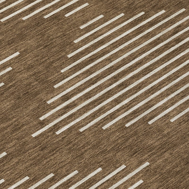 Machine Washable Indoor/ Outdoor Modern Stripe Chantille Rug