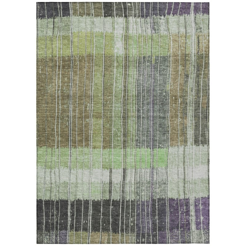 HomeRoots Striped Transitional Rectangle Outdoor Rug