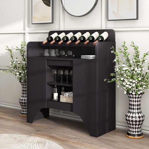 Furniture of America Franz Espresso 3 shelf Buffet with Wine Rack Bed Bath Beyond 25686899