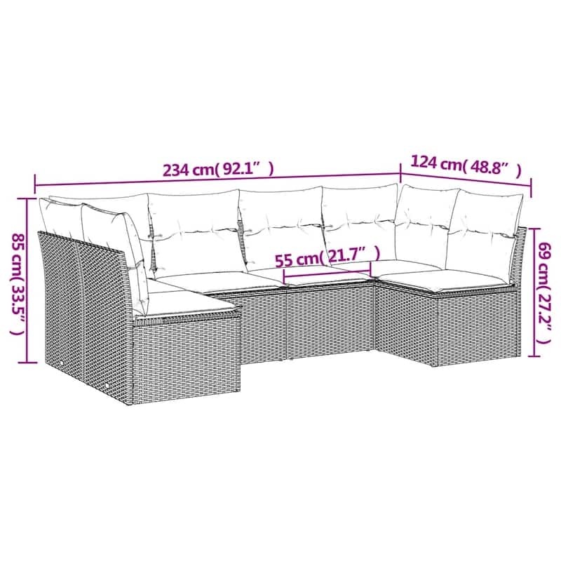 vidaXL Garden Sofa Set Black