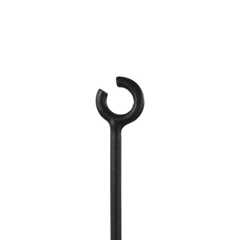 Achla Designs 46"H Black Powdercoated Wrought Iron Outdoor O-Hook Railing Poles for String Lights (Set of 2)