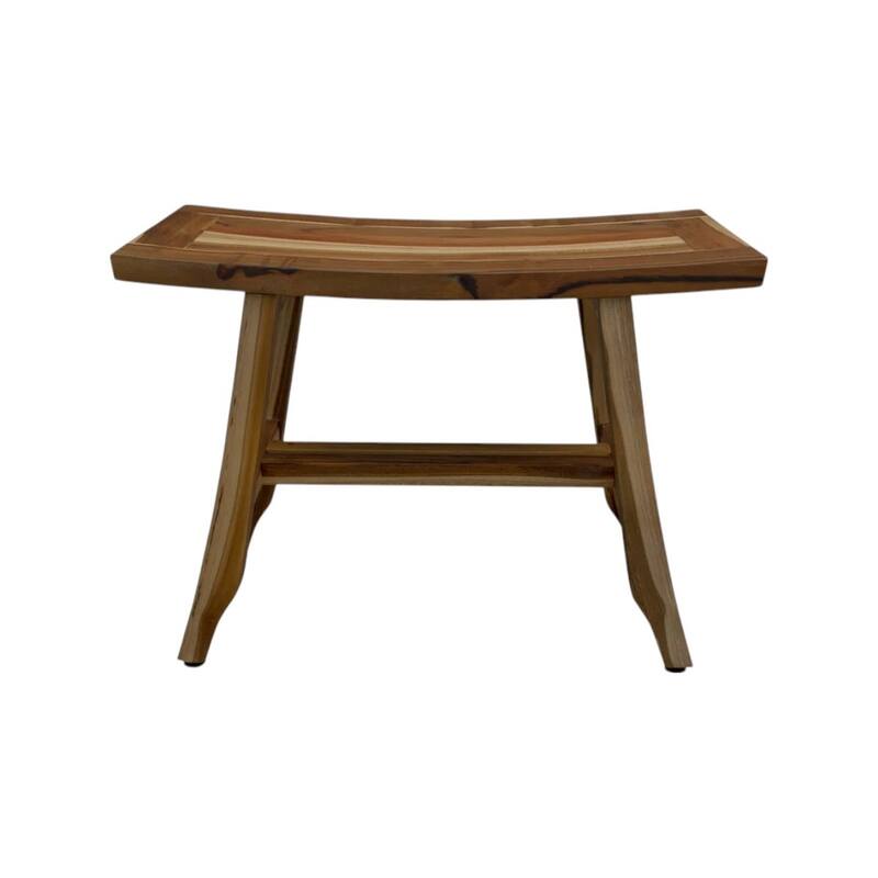 HomeRoots 24" Brown Teak Rectangular Shower Bench