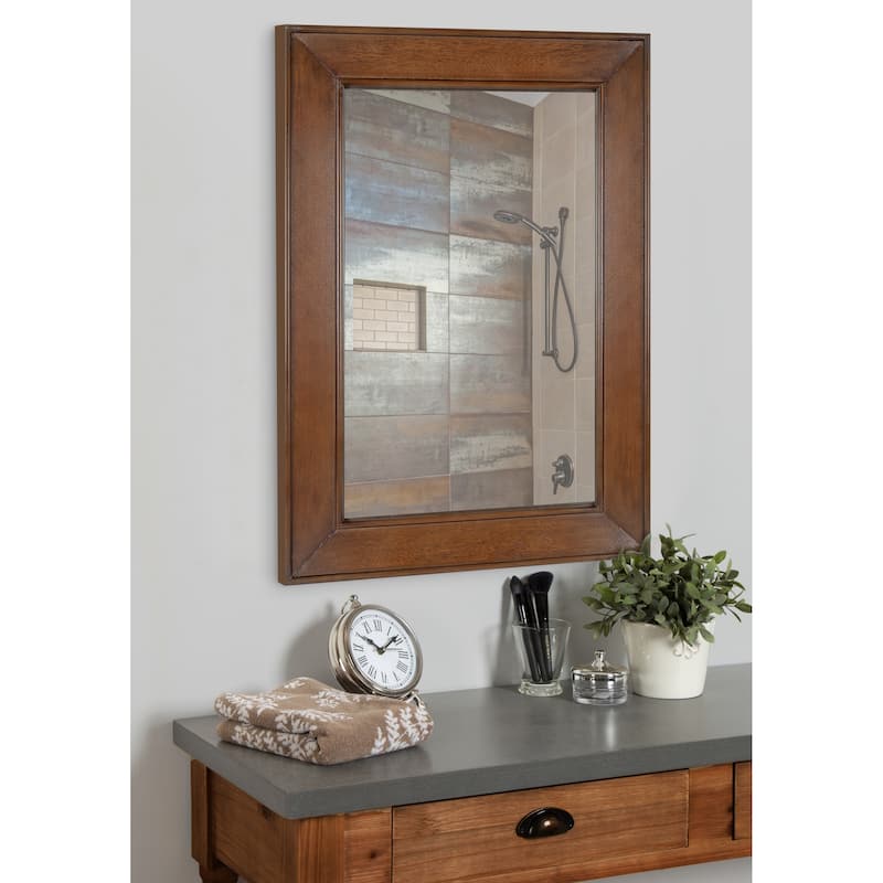Yuda Wooden Rectangle Framed Wall Mirror, 23.5 x 35, Blue - 23.5x35