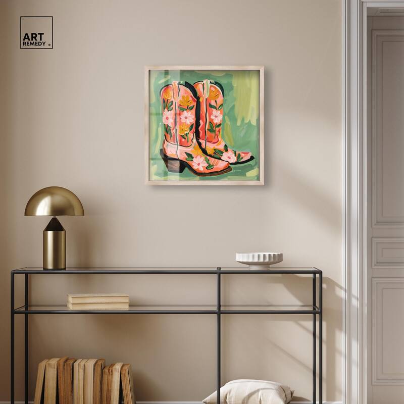 Wildflower Cowboy Boots Shadowbox by Art Remedy