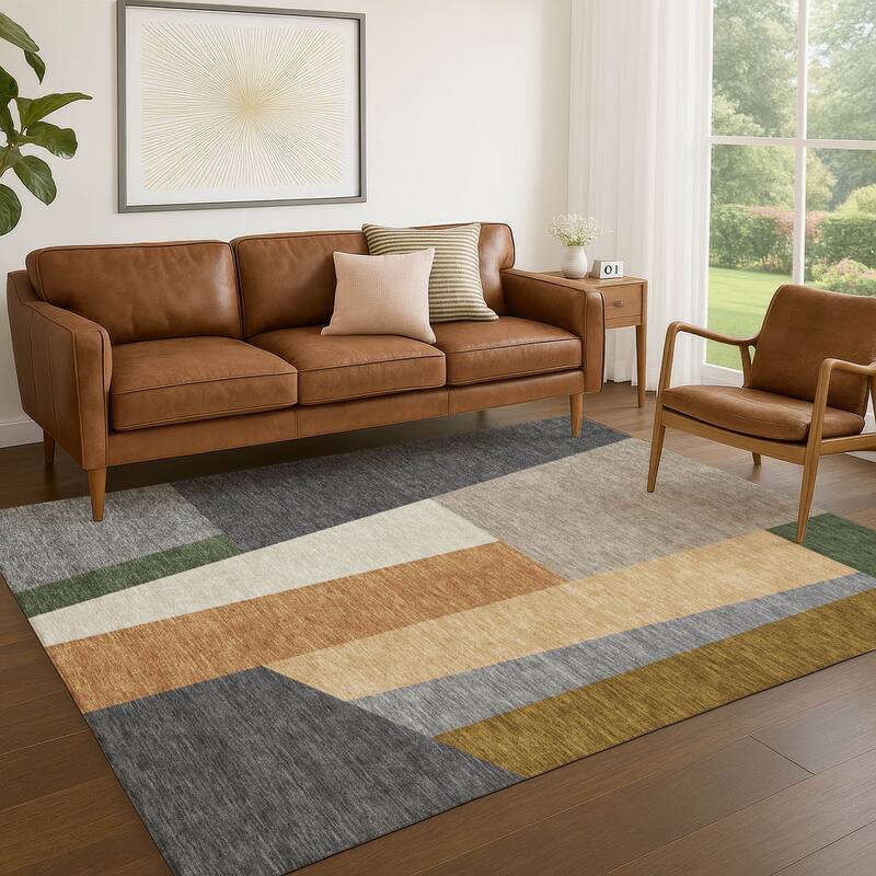 Machine Washable Indoor/ Outdoor Contemporary Jolie Chantille Rug