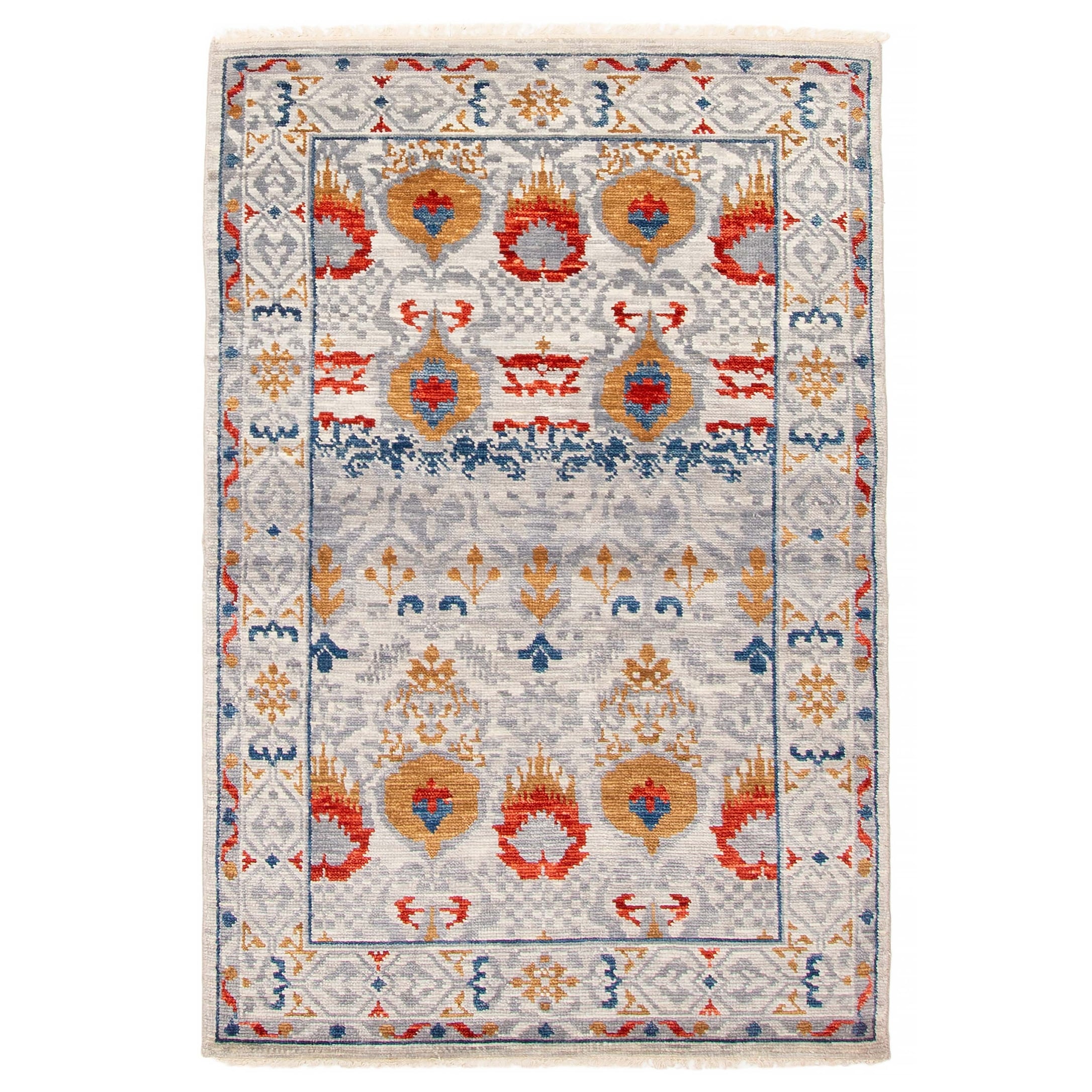 ECARPETGALLERY Hand-knotted Mystique Grey Wool Rug - 4'1 x 6'1