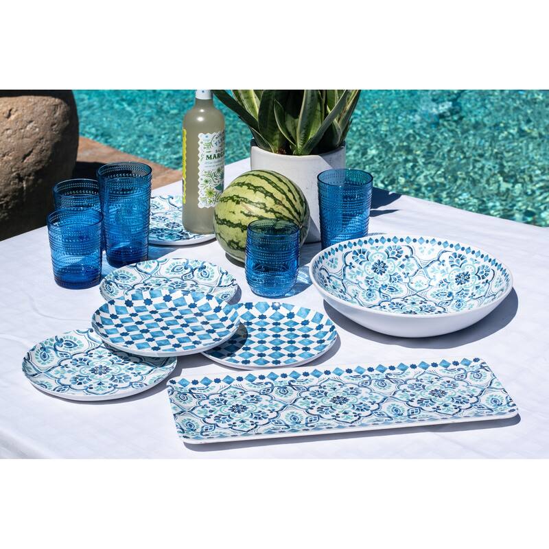 Abode Homewares Palazzo Melamine Mosaic Salad Plate - Multicolor - 8.5" - Set of 6