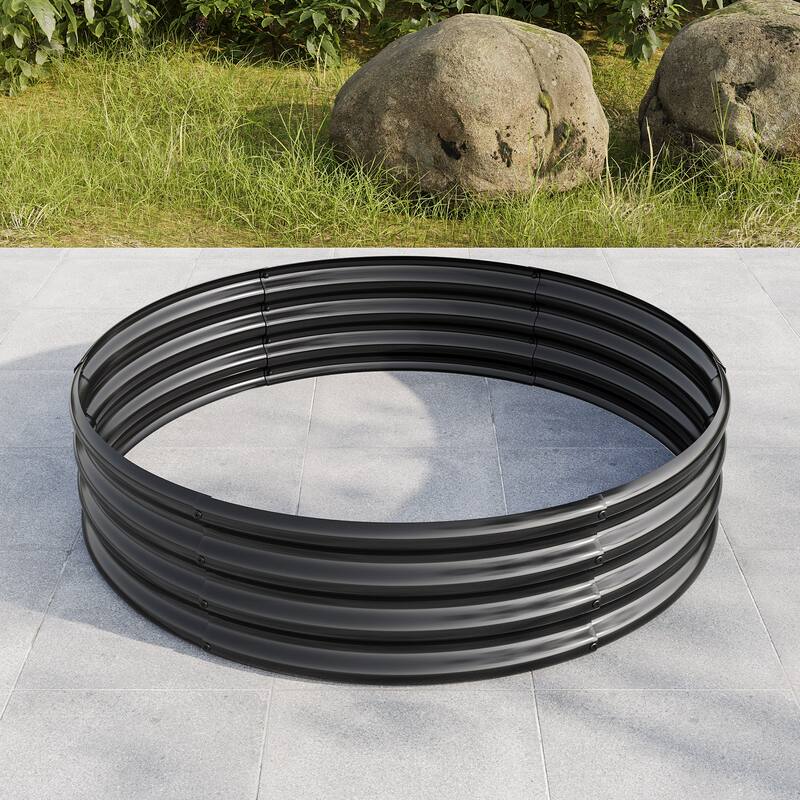 Countryside Style Garden Bed with Round Structure Design Double Layer Anti Corrosion Galvanizing, for Flower Planters Gardening