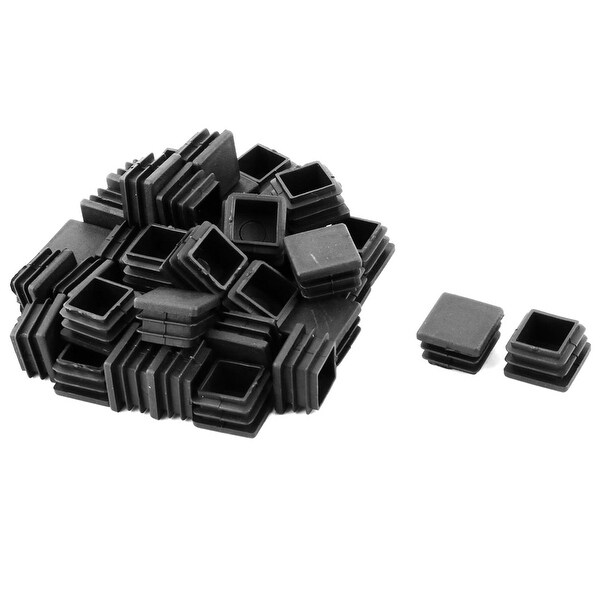 Unique Bargains 40 Pcs Antislip Plastic Square 19mm x 19mm Chair Foot Cover Table Furniture Leg Protector Black