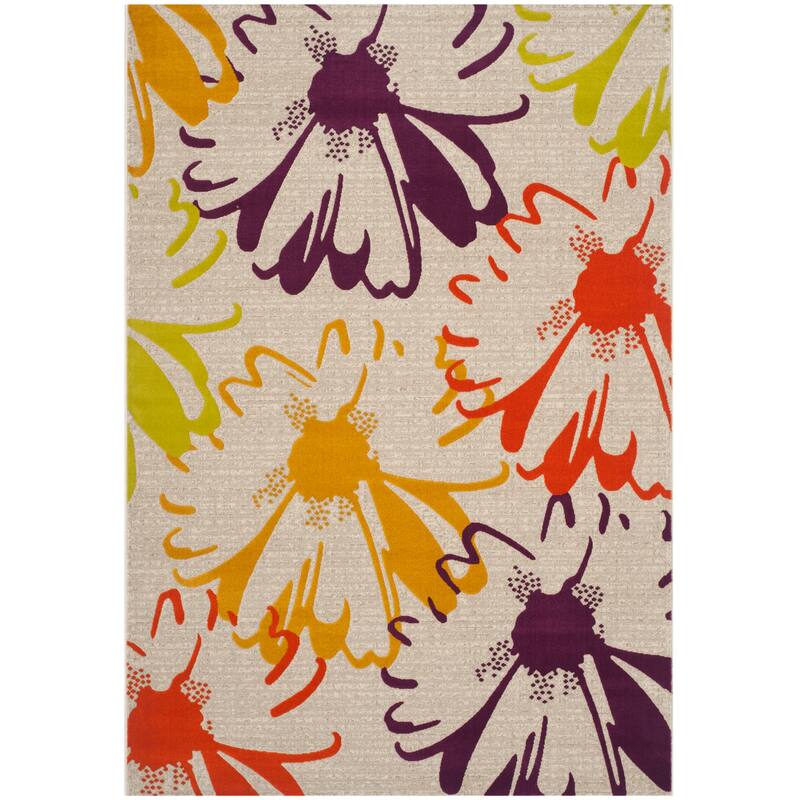SAFAVIEH Porcello Leonore Modern Rug - 5'2" x 7'6" - Light Grey/Purple