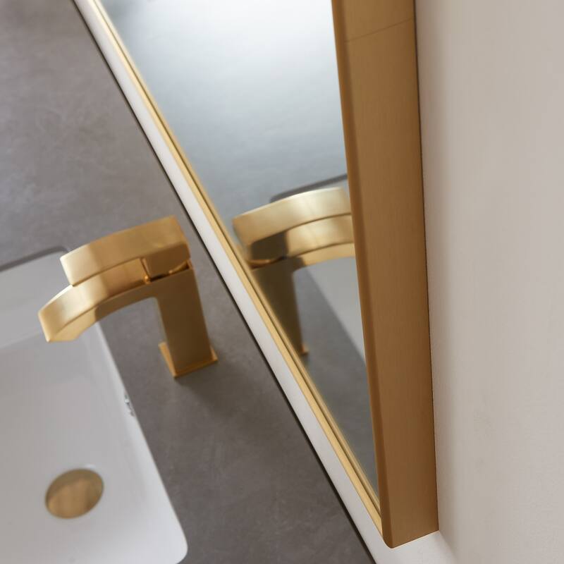 Viella 72" Bathroom Vanity Aluminum Framed Wall Mirror in Gold