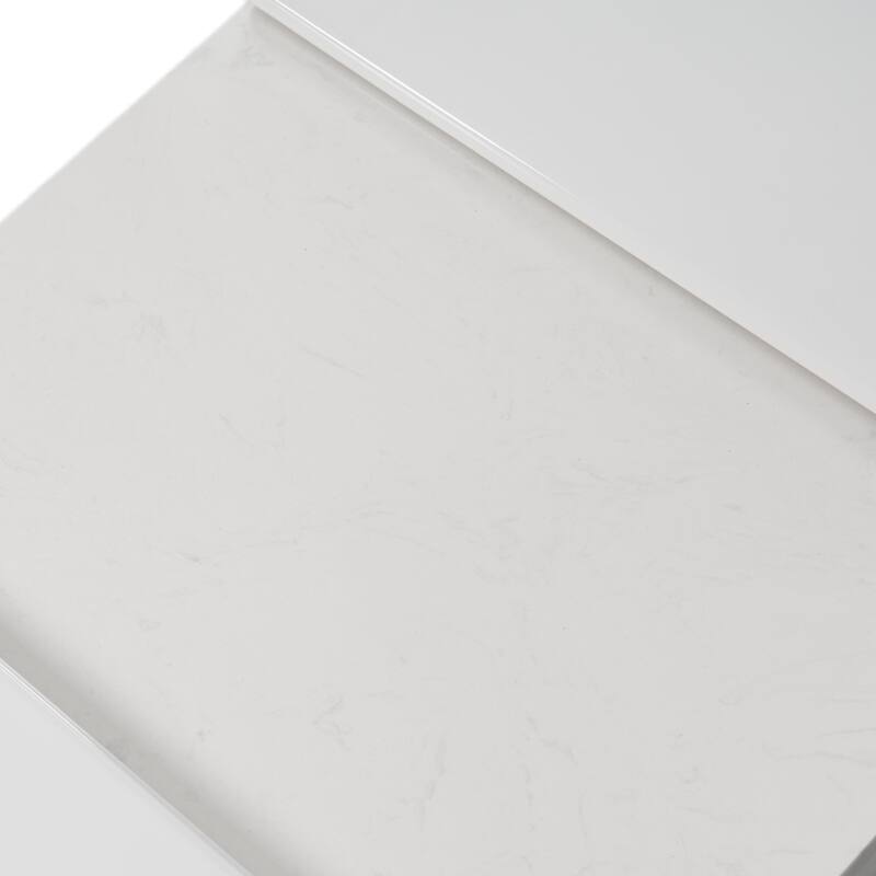 Roomfitters 84" Double-Sink Vanity, Aesthetic Modern Design with Quartz Top, Adjustable Shelves