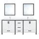 preview thumbnail 10 of 23, Ziva 72 in W x 22 in D White Double Bath Vanity, White Quartz Top, Faucet Set and 30 in Mirrors