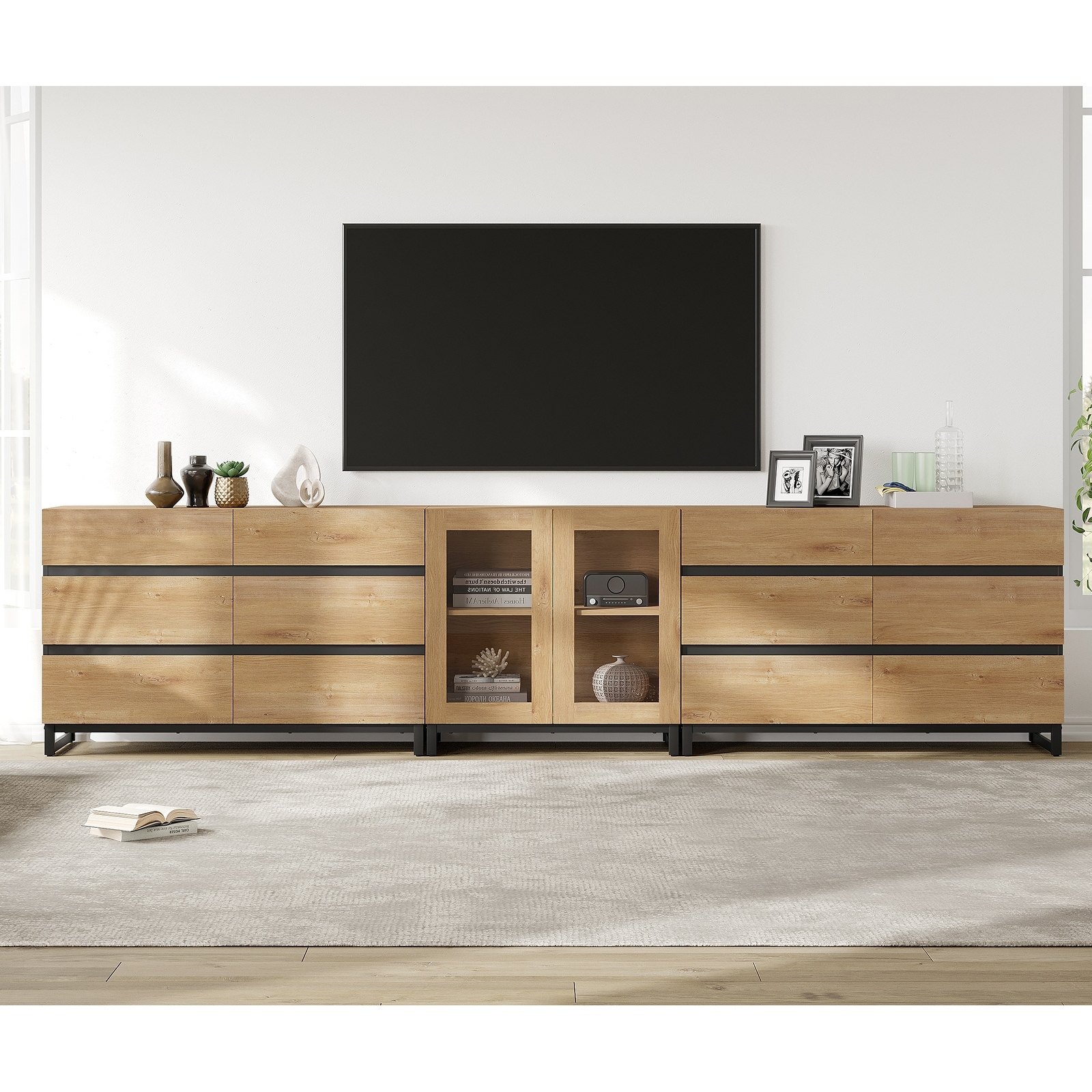 3 in 1 TV Stand for TVs up to 120 inches, Modern Entertainment Center for Living Room, Bedroom