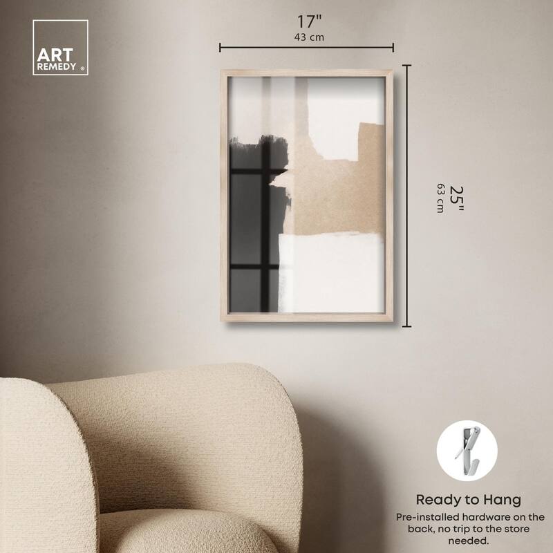 Beige and Black I Shadowbox by Art Remedy
