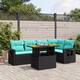 Option Black and Blue-corner+2x middle+2x Sofa+Table