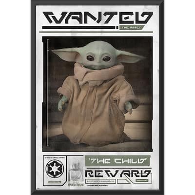 Mandalorian - Wanted (The Child) Framed Art Poster - 24 x 36 Inch