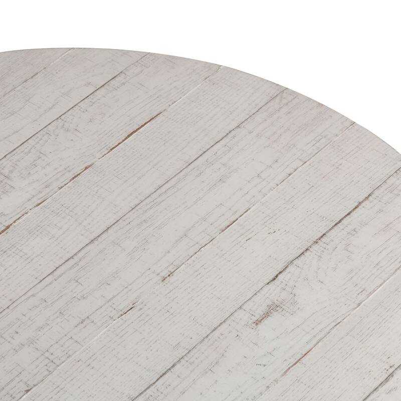 Modern Farmhouse Flea Market White Drum Cocktail Table