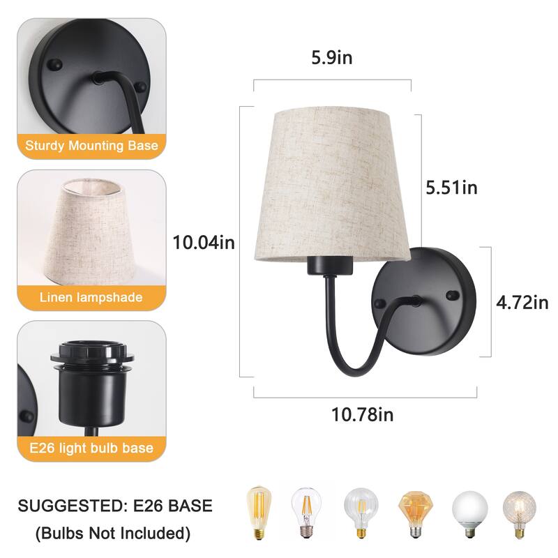 Modern Gold 2-Light Bathroom Vanity Lights, Classic Dimmable Bath Sconce Wall Light - 10.04'' H X 10.78'' W