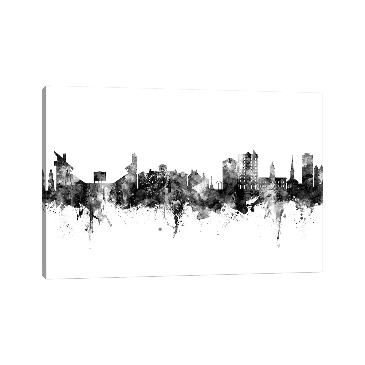iCanvas "Athens Georgia Skyline Black And White" by Michael Tompsett Canvas Print