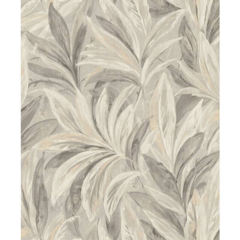 Rasch Rennie Grey Leaves Wallpaper