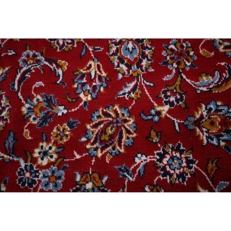 Red Medallion Kashan Turkish Rug Traditional Machine-Made Carpet - 9'7" x 12'5"