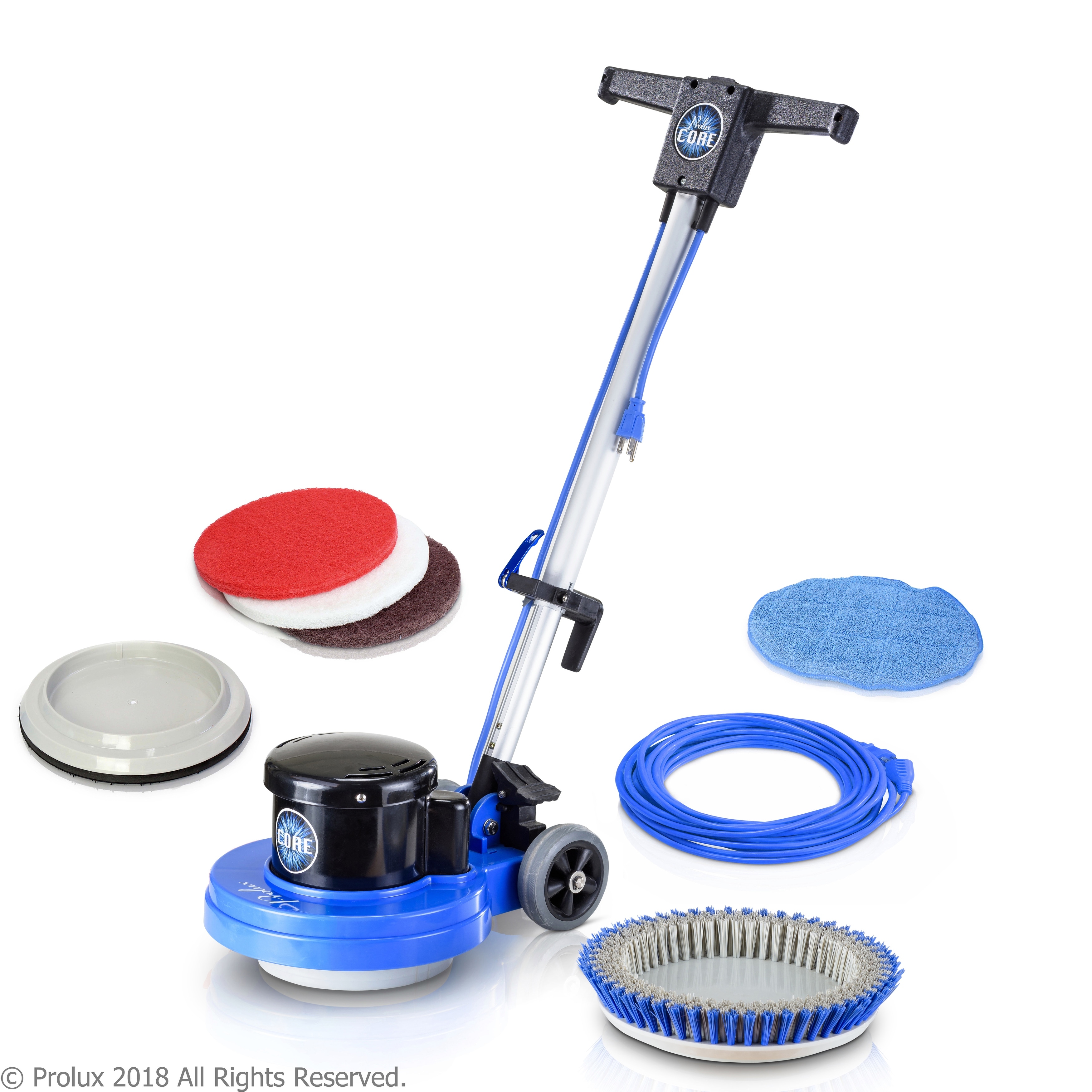 Prolux Core Heavy-Duty Commercial Floor Buffer & Scrubber LOADED - Blue - 13-inch cleaning path