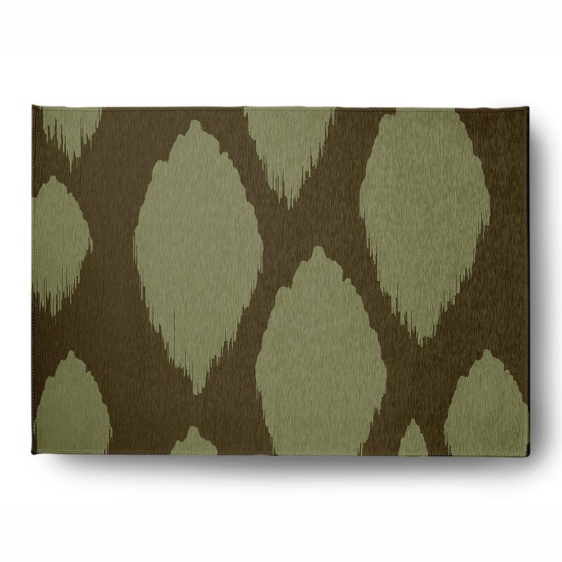 Web of Ikat Soft Chenille Rug - 5' x 7' - Dark Green