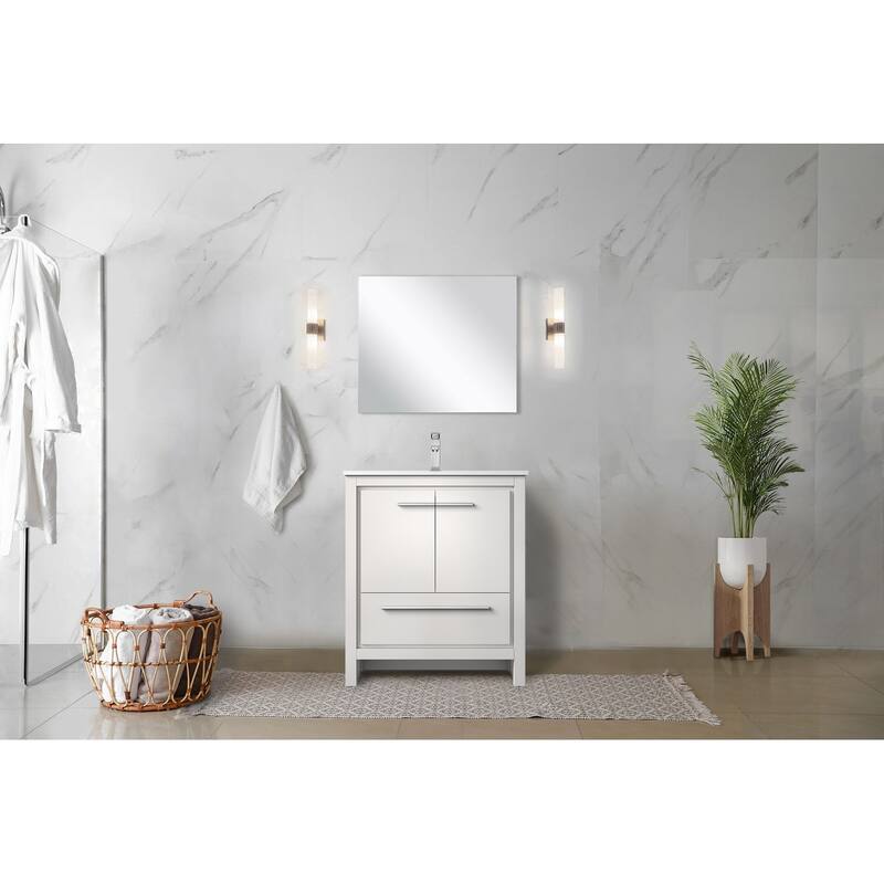 Lafarre Bath Vanity Cultured Marble Top, Sink and Chrome Faucet