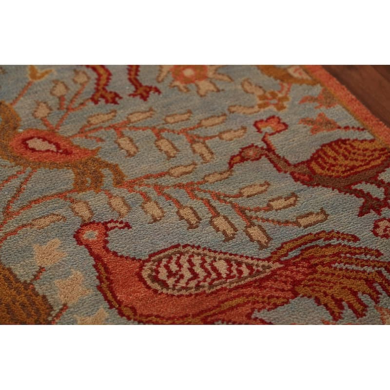 Animals Design Ziegler Indian Runner Rug Handmade Wool Carpet - 2'6"x 8'1"
