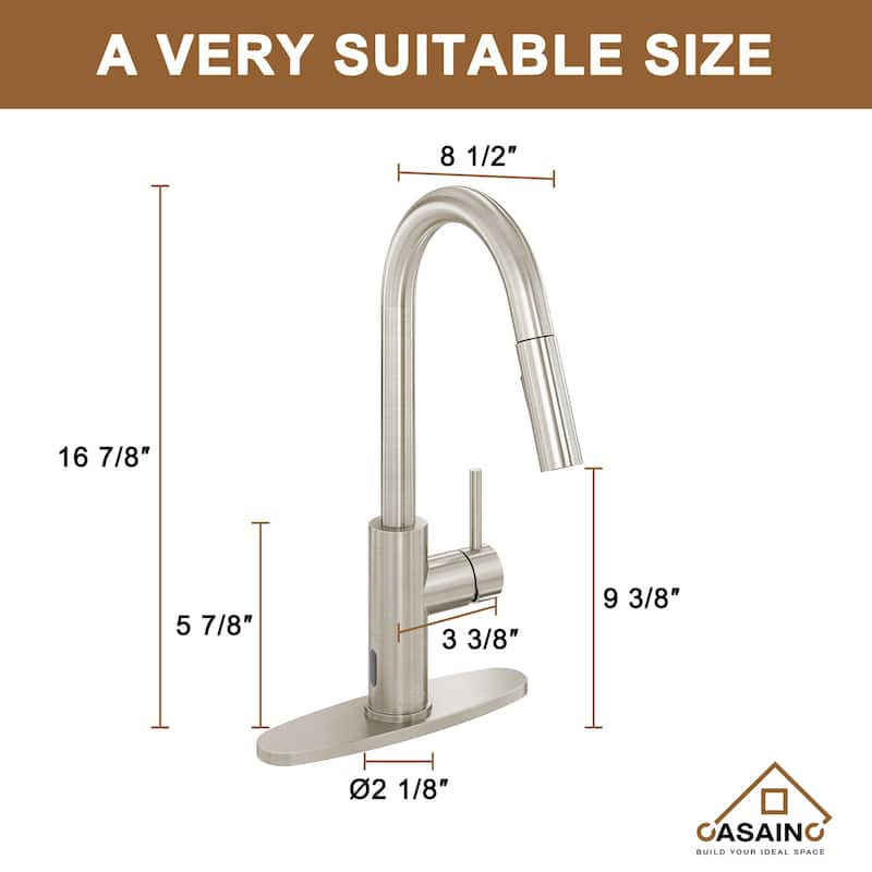 Pull Down Sprayer Kitchen Faucet with Infrared Sensor
