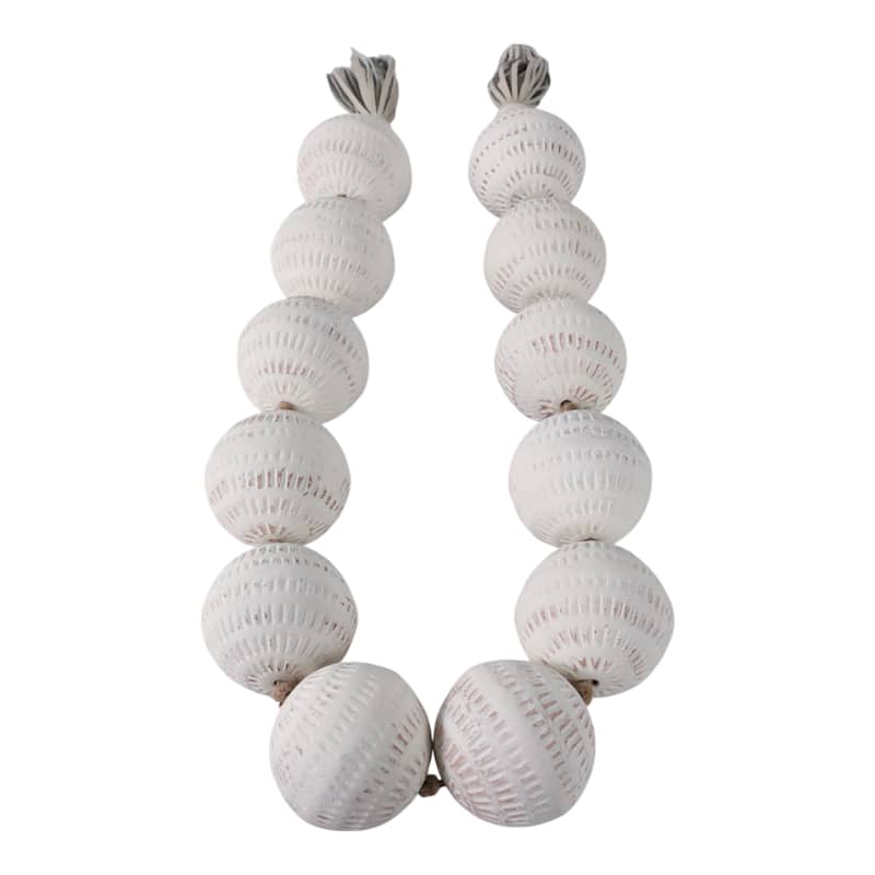 Decorative Beaded Garland with Leather Tassel Ends - 53.0"