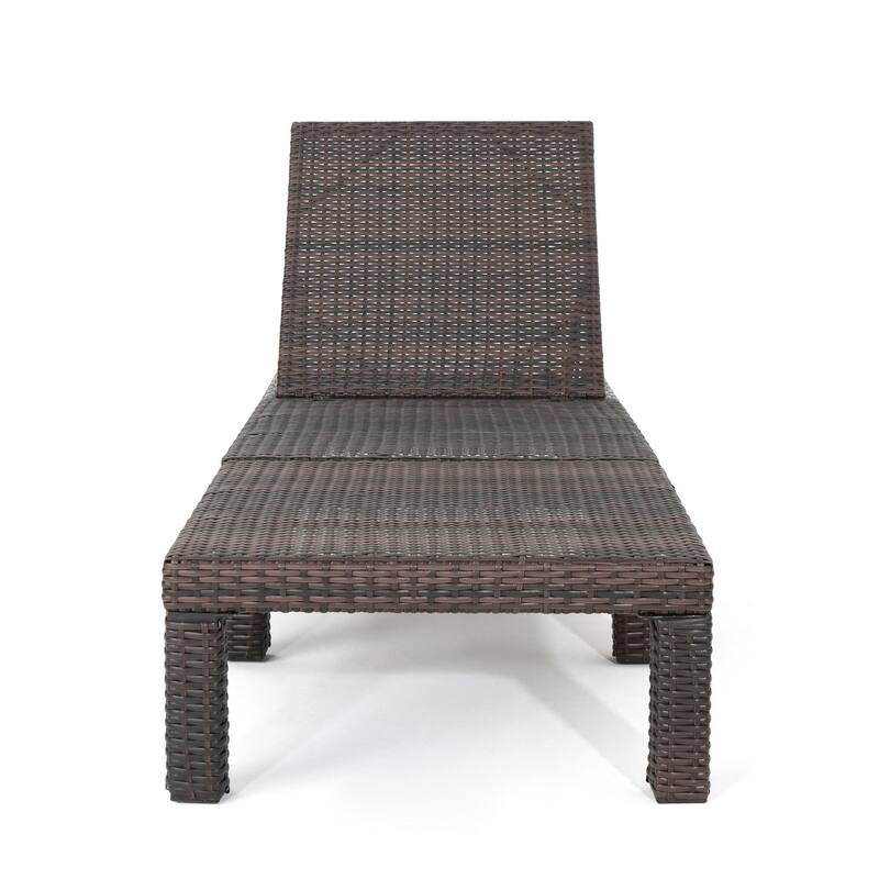 Rustic Outdoor Wicker Chaise Lounge