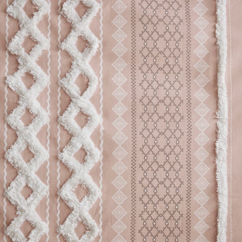 INK+IVY Imani Cotton Printed Single Curtain Panel with Chenille Stripe and Lining