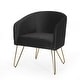 preview thumbnail 8 of 31, Grelton Modern Glam Velvet Club Chair with Hairpin Legs by Christopher Knight Home - 27.50" L x 24.50" W x 31.00" H