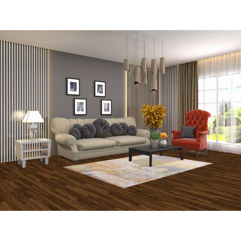Contemporary Abstract Accent Rug Handmade Wool Carpet - 4'5" X 6'5"