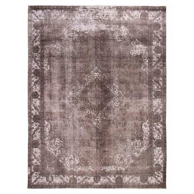 ECARPETGALLERY Hand-knotted Color Transition Grey Wool Rug - 9'7 x 12'6