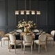 preview thumbnail 10 of 17, Diore Modern Gold 5-Light Crystal Chandelier 40 in. W Linear Glam Island Lights for Kitchen Island - L 40.2" x H 70" Max