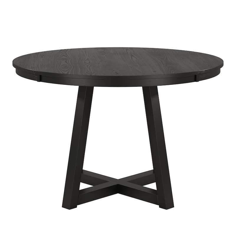 Harstad Wood Finish Fixed Top Round Dining Table by iNSPIRE Q Modern