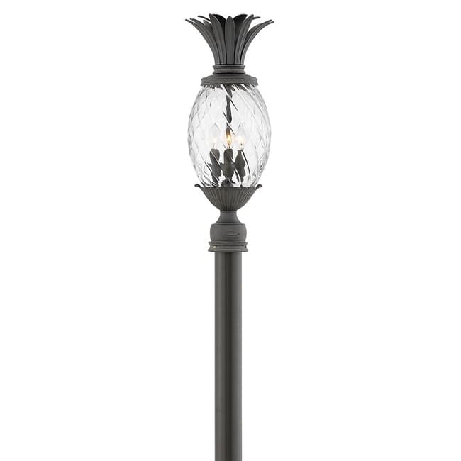 Hinkley Lighting Plantation 120v 3 Light 25" Tall Post Light with - Museum Black