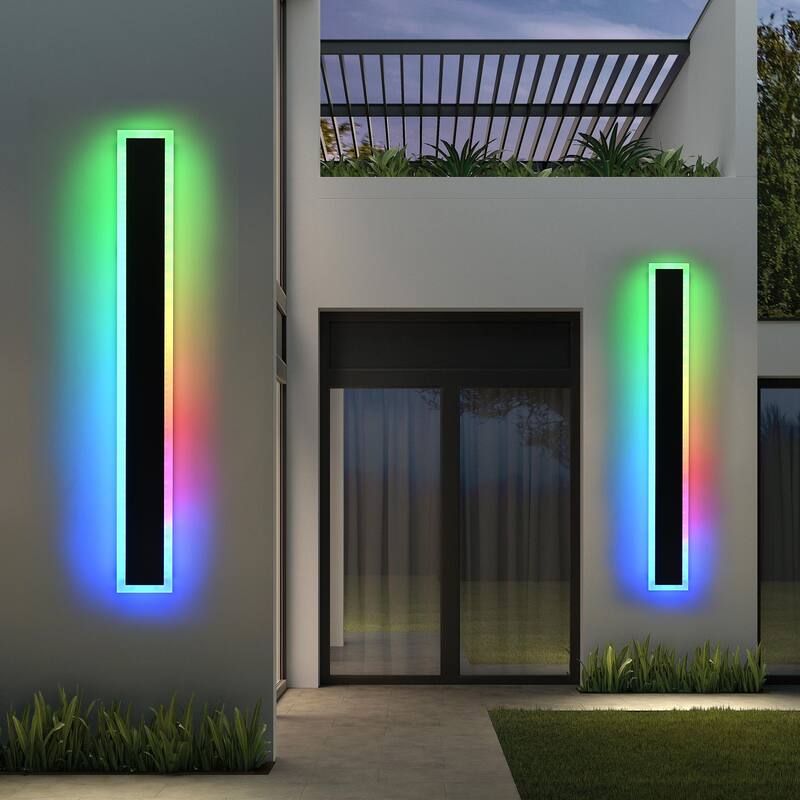 2-Pack 48" RGB Smart Outdoor Wall Lights