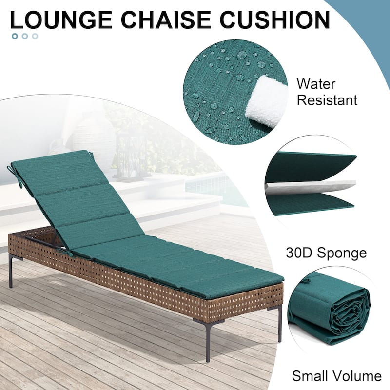 Outdoor Patio Chaise Lounge Cushion Lounger Cushion