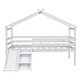 preview thumbnail 4 of 4, Twin Low Loft House Bed with Slide, Ladder, Safety Guardrails, House Roof Frame