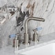 preview thumbnail 5 of 34, Kingston Brass Synchronous Two-Handle 3-Hole Deck Mount Widespread Bathroom Faucet with Brass Pop-Up Drain