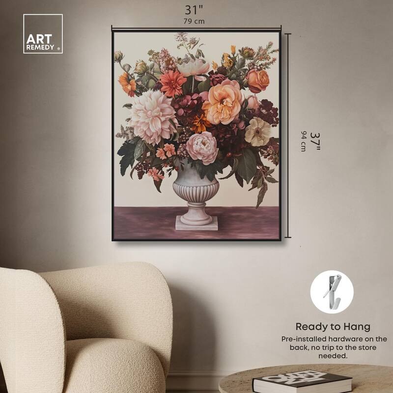 Autumn Tan Floral Canvas by Art Remedy