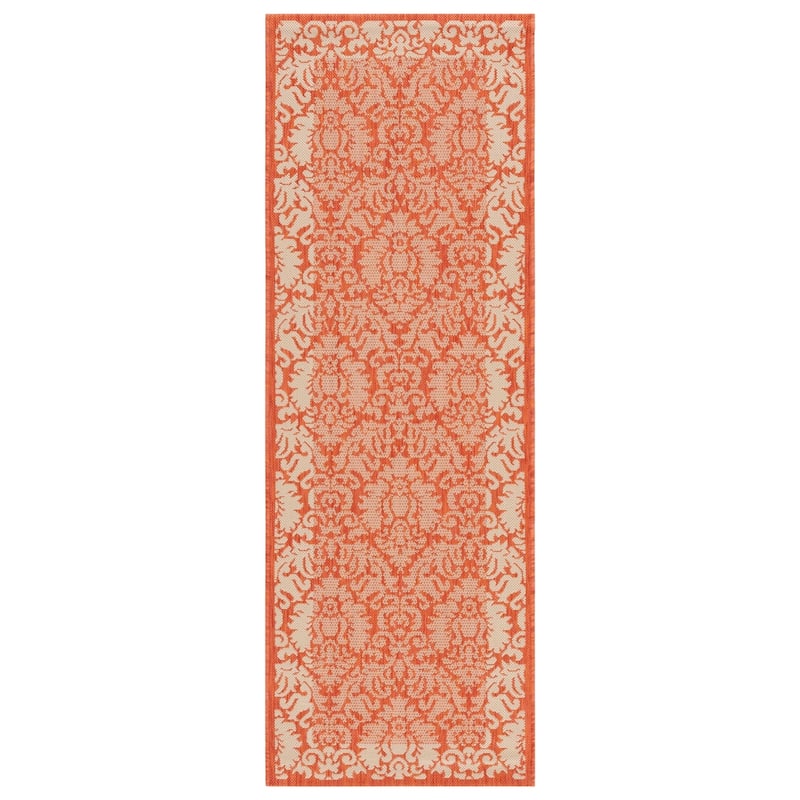 SAFAVIEH Courtyard Peggie Indoor/ Outdoor Patio Backyard Rug - 2'3" x 10' Runner - Terracotta/Natural