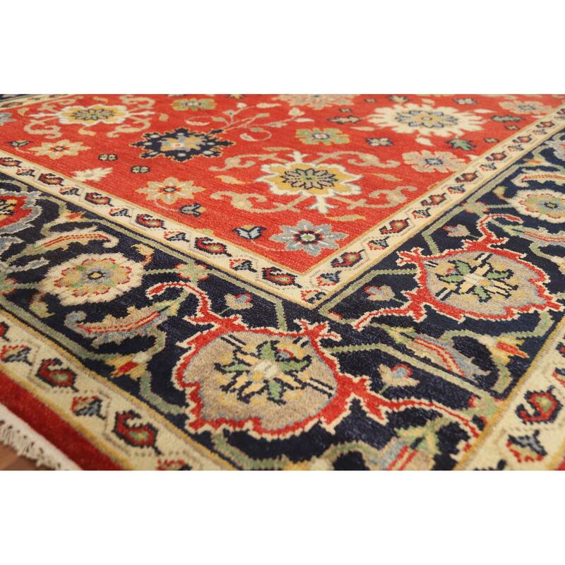 Hand Knotted Oriental 100% Wool Carpet Traditional Floral Oranges & Rust Heriz (serapi) Area Rug - 10' 0'' X 8' 0''