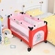 preview thumbnail 2 of 10, Pink Baby Crib Playpen Playard Pack Travel Infant Bed Foldable - 8.4'' x 25.6'' x 30''